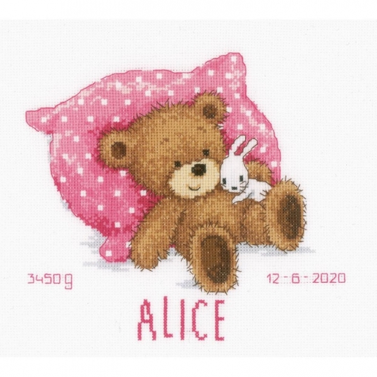 Sweet Bear Birth Record 14 Count Cross Stitch Kit Stitch It Central