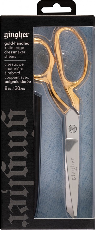 8 Gingher Gold Handled Knife Edge Dressmaker Shears | Gingher #220521-1101