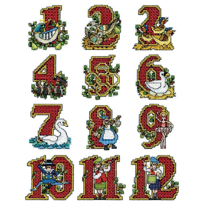 Twelve Days (14 Count) - Plastic Canvas Ornament Kit Set Of 12: Stitch 