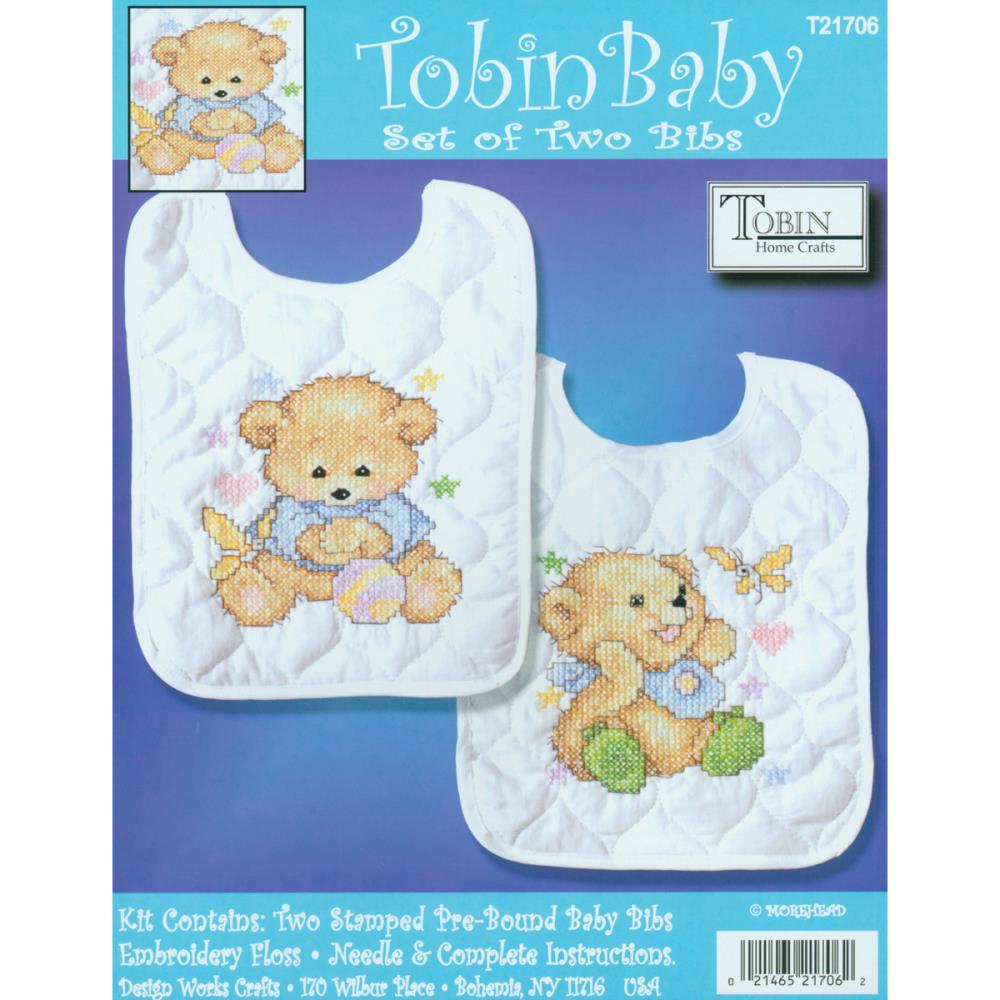 Counted cross store stitch baby bibs