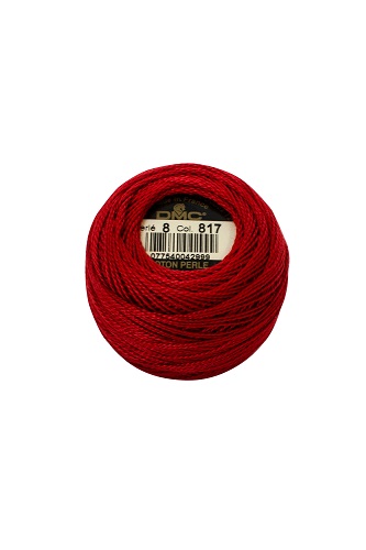 Pearl Cotton Size 5 - 817 (Very Dark Coral Red) - DMC Embroidery Floss