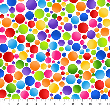 Color Play - Big Multi Dots on White 24911-10 - Quilting Fabric: Stitch-It  Central