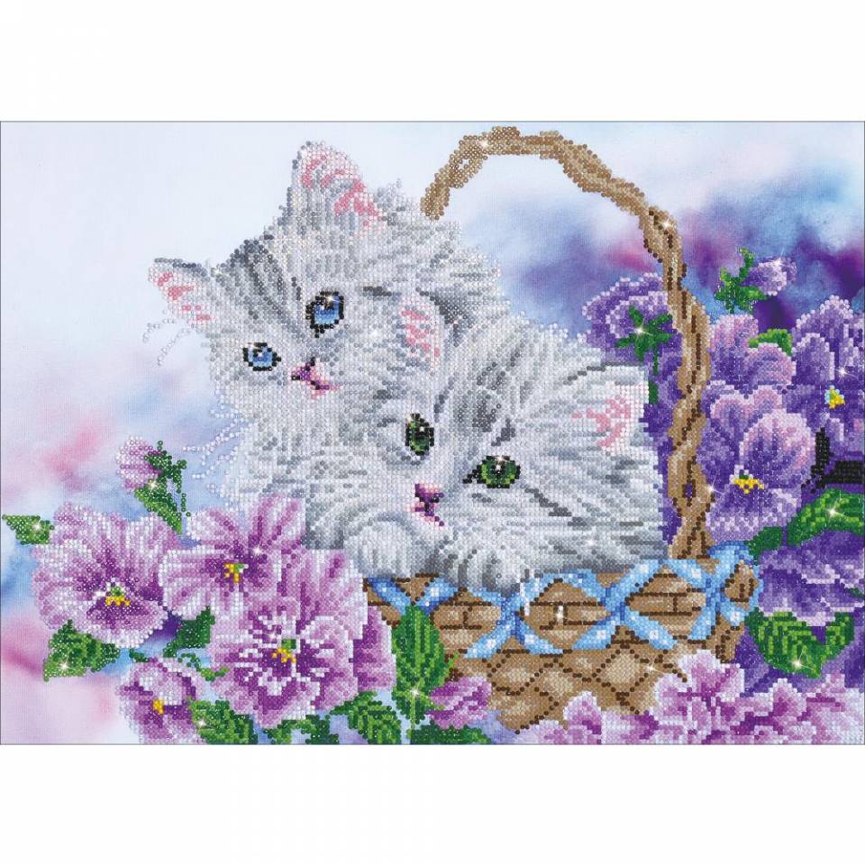 Kitty Basket Diamond Painting Kit Stitch It Central