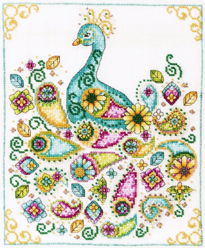 Paisley Peacock Cross Stitch Chart Stitch It Central