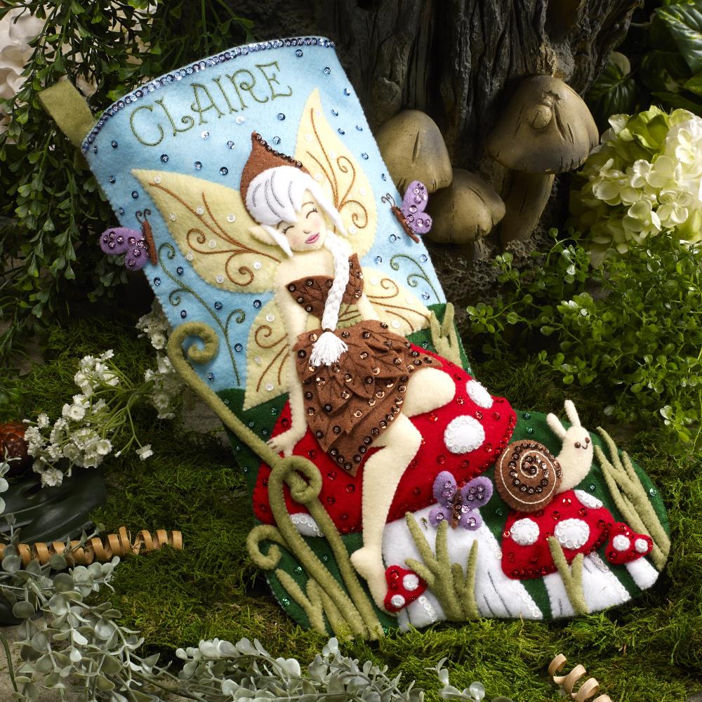 Bucilla Sugarland Fairy Felt Applique Stocking Kit