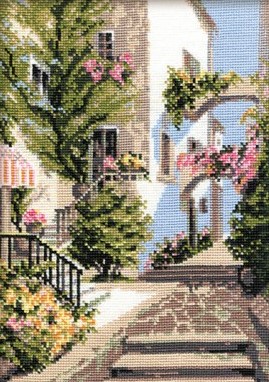 The Italian Courtyard (10 Count) - Cross Stitch Kit 10.3