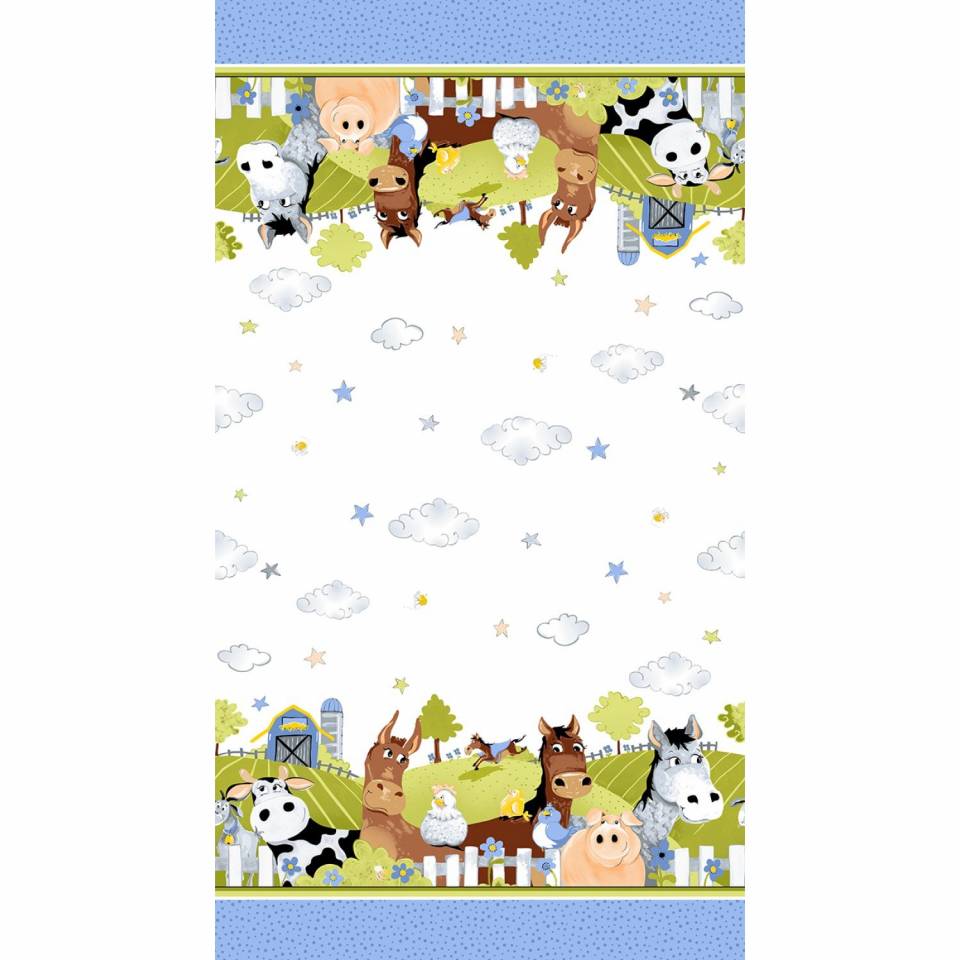 Barnyard Buddies - Denim Barnyard Buddies Blues Double SB20416-760 -  Quilting Fabric Border: Stitch-It Central