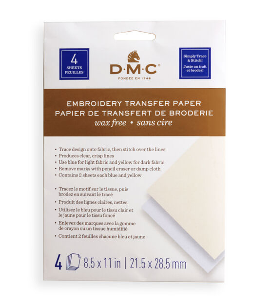 DMC Embroidery Tracing Paper 8.5X11 4/Pkg #085068