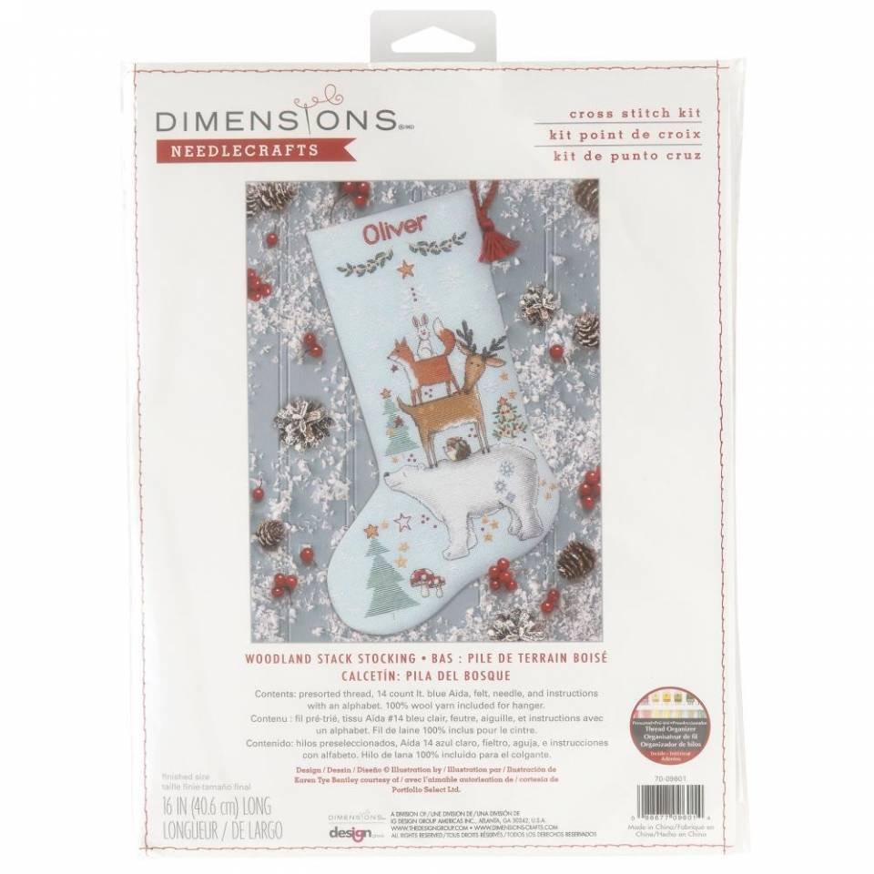 Dimensions Counted Cross Stitch Kit 16 Long-Checking His List Stocking (14  Count)