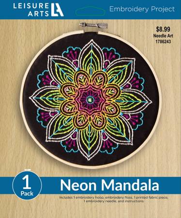 Neon Mandala - Embroidery Kit 6 Round: Stitch-It Central