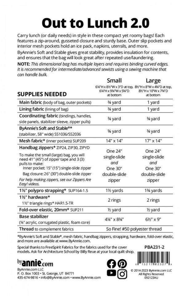 Out to Lunch 2.0 # PBA231-2 - Quilting Pattern: Stitch-It Central