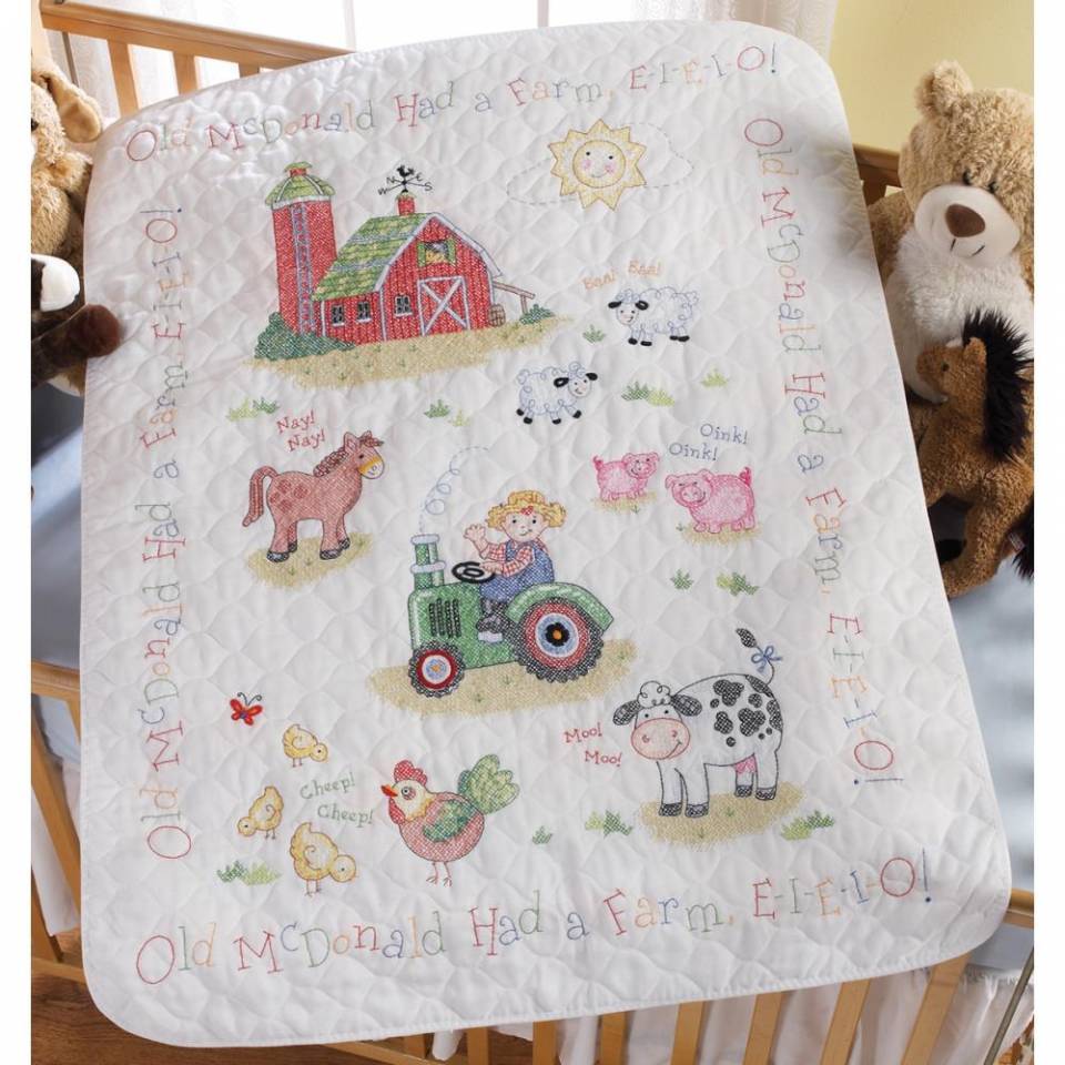 On The Farm Stamped Quilt Cross Stitch Kit 34 X43 Stitch It Central